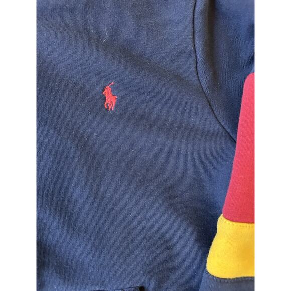 Polo Ralph Lauren Hoodie Colorblock Blue Maroon Logo Zip Up Women XS / Youth M - Picture 12 of 16